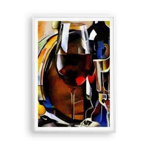 Plakat i hvid ramme - Og verden bliver mere farverig - 70x100 cm