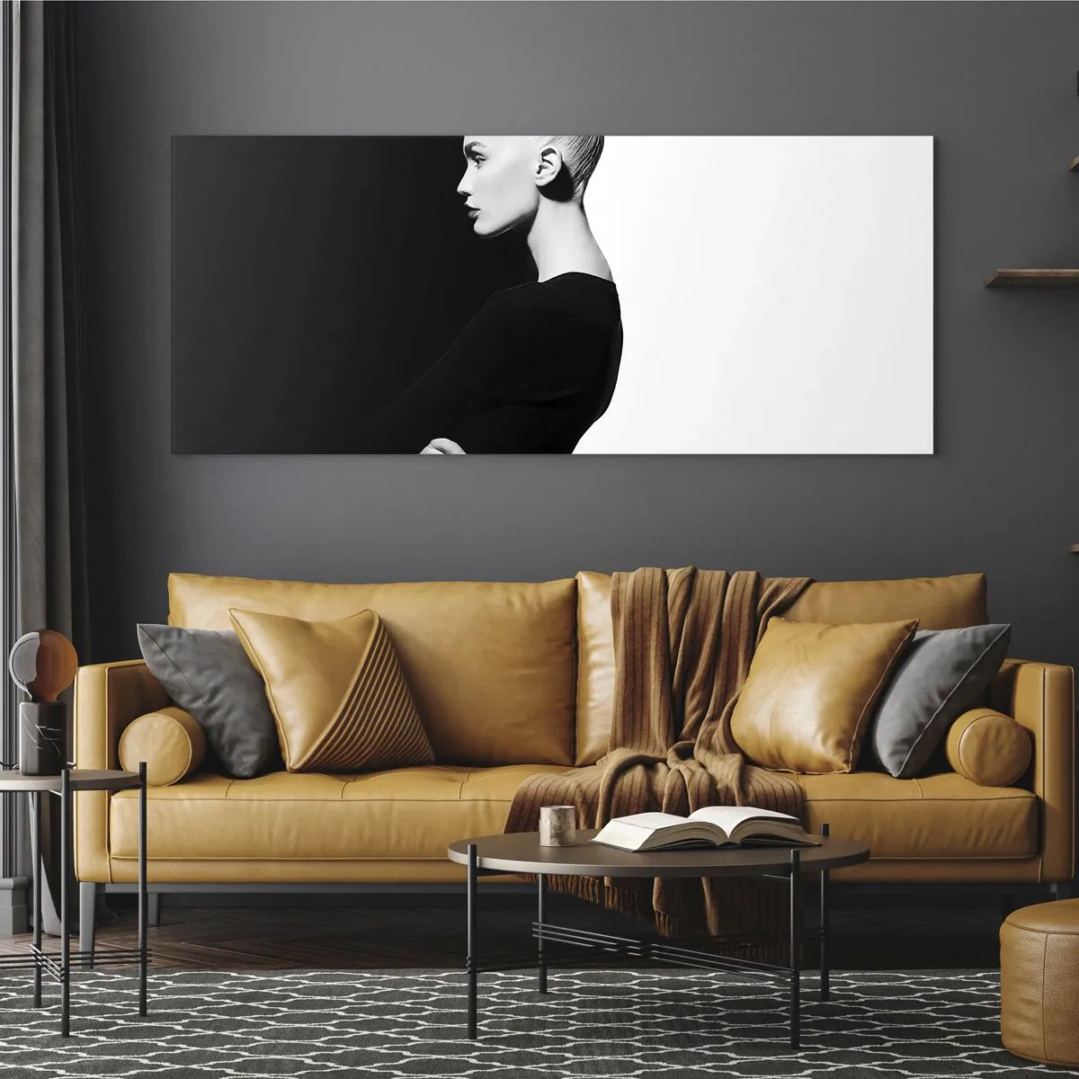 Billede på glas - Blot en kvinde - 160x50 cm