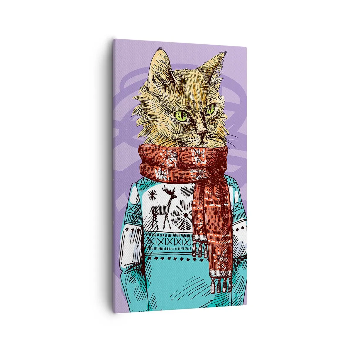 Lærredstryk - Billede på lærred - En kat ikke kun i sko - 55x100 cm