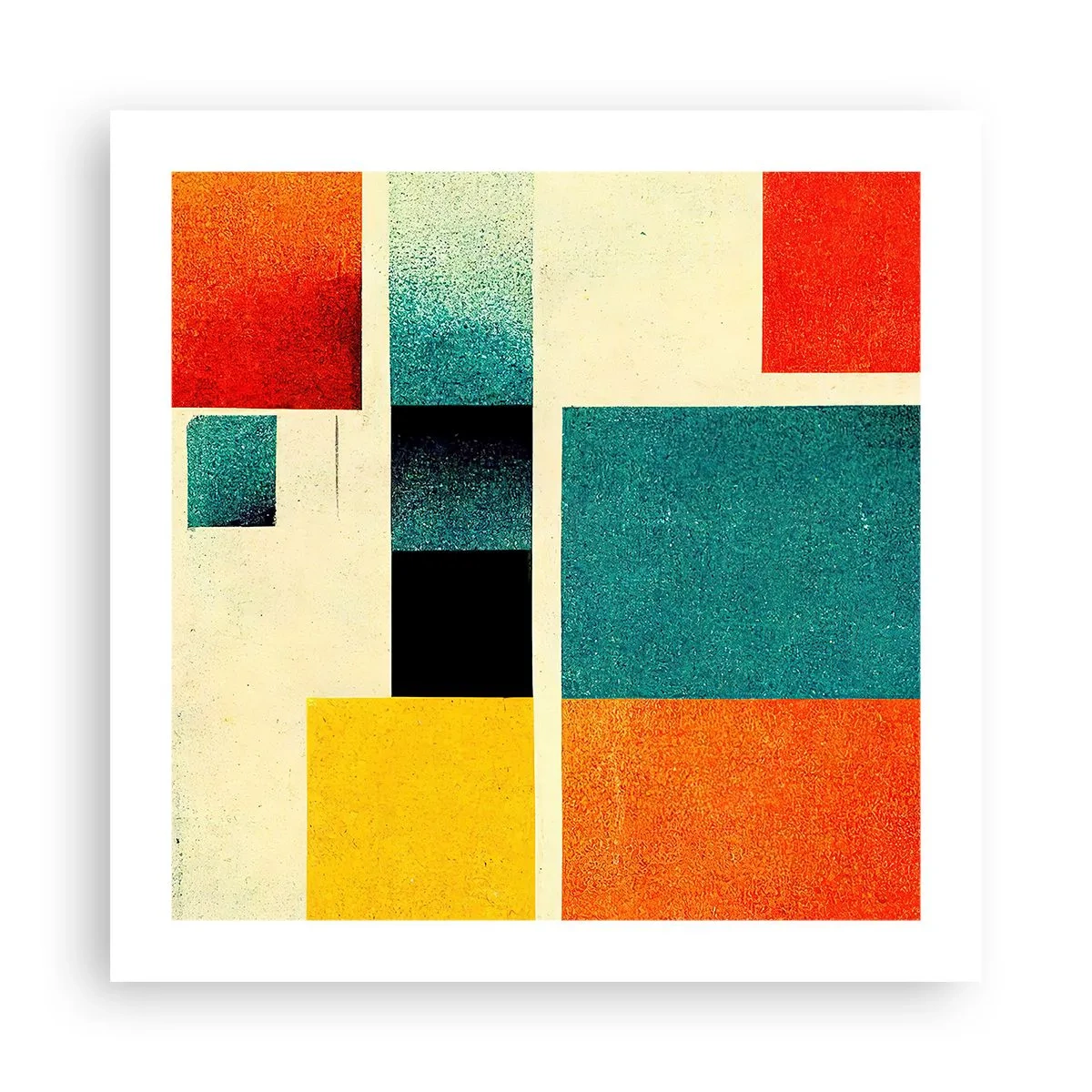 Plakat - Geometrisk abstraktion - god energi - 50x50 cm