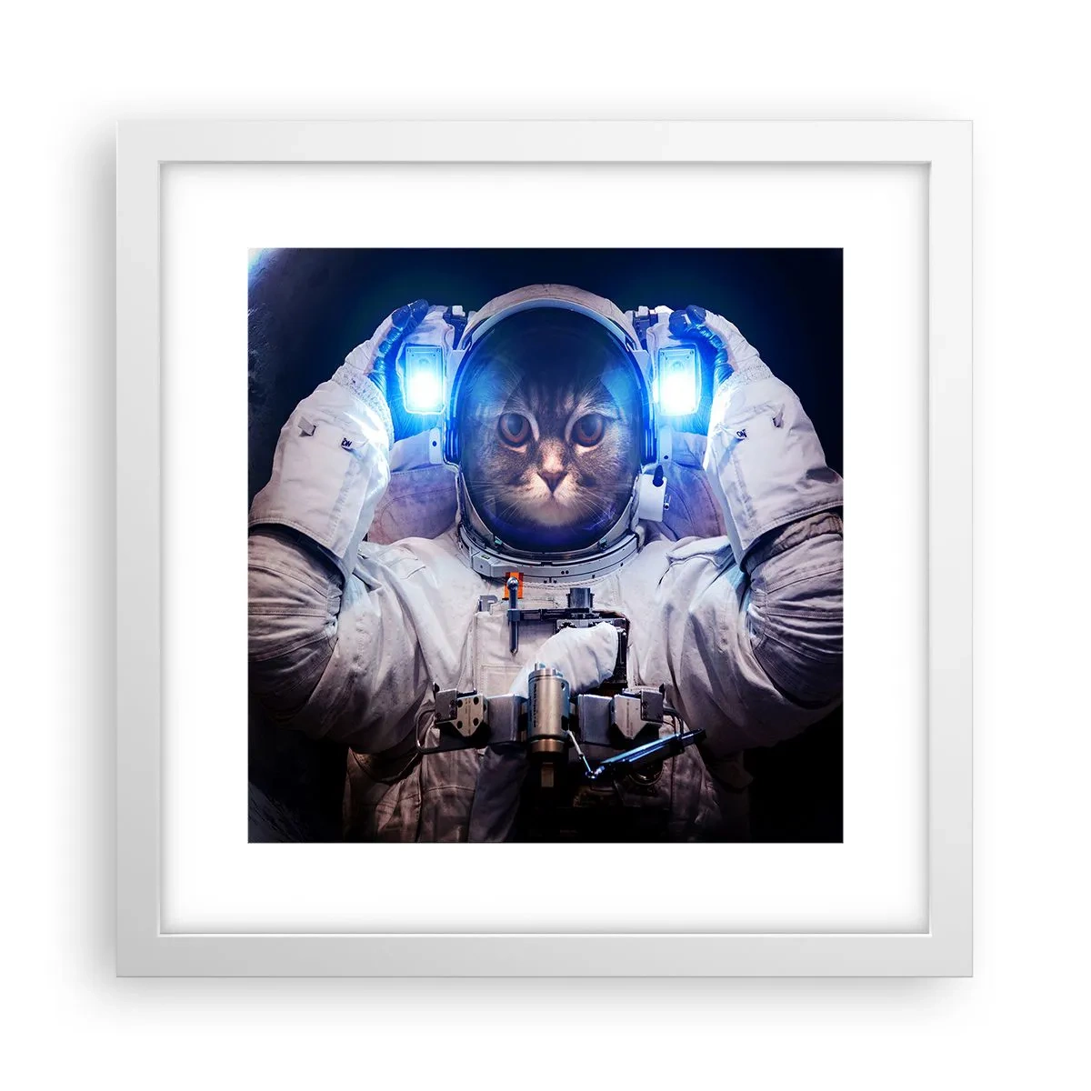 Plakat i hvid ramme - Houston, I har et problem - 30x30 cm