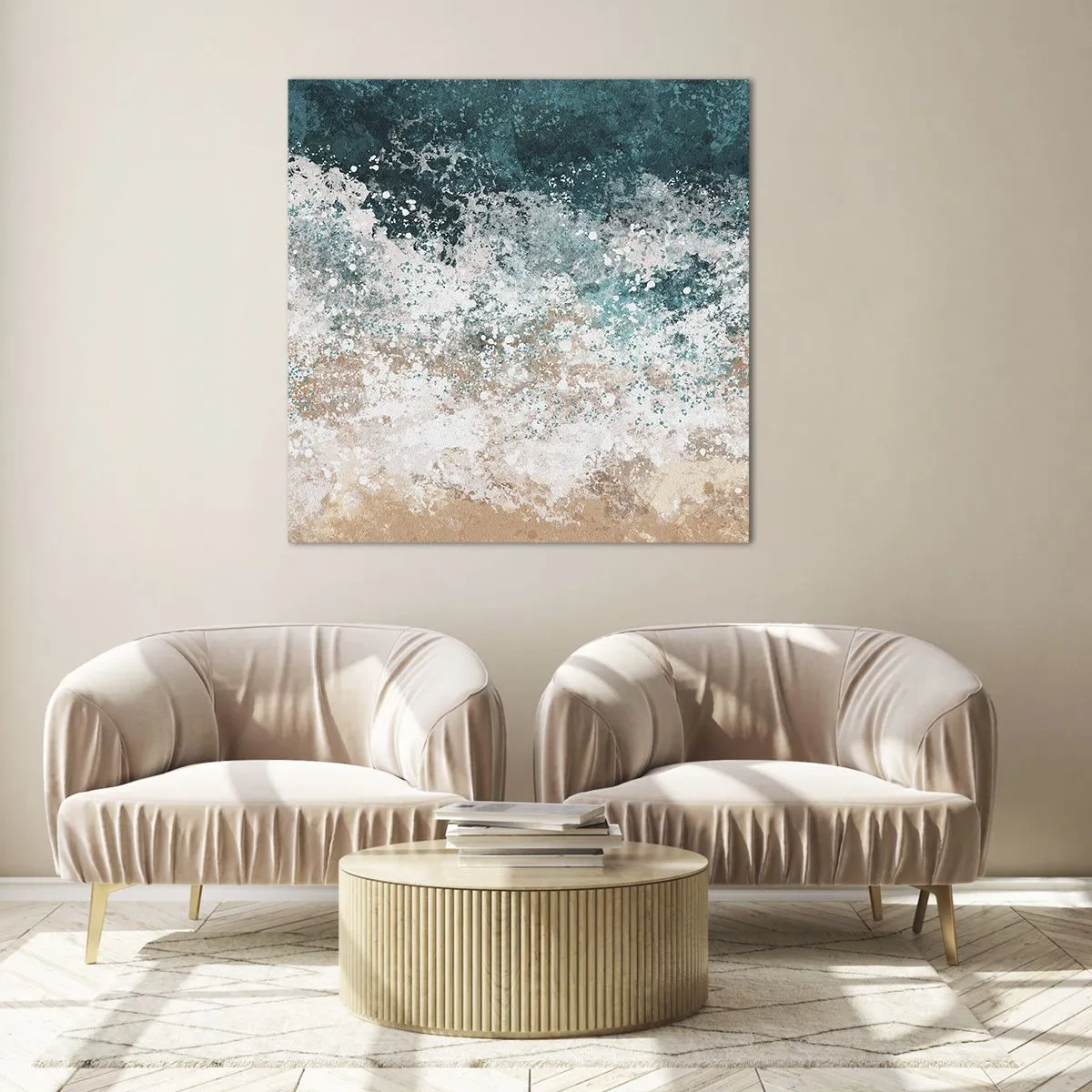 Billede på glas - Historier fra havet - 70x70 cm