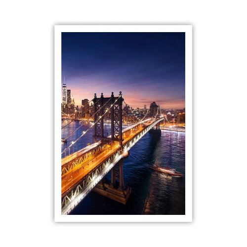 Plakat - En lysende bro til hjertet af byen - 70x100 cm