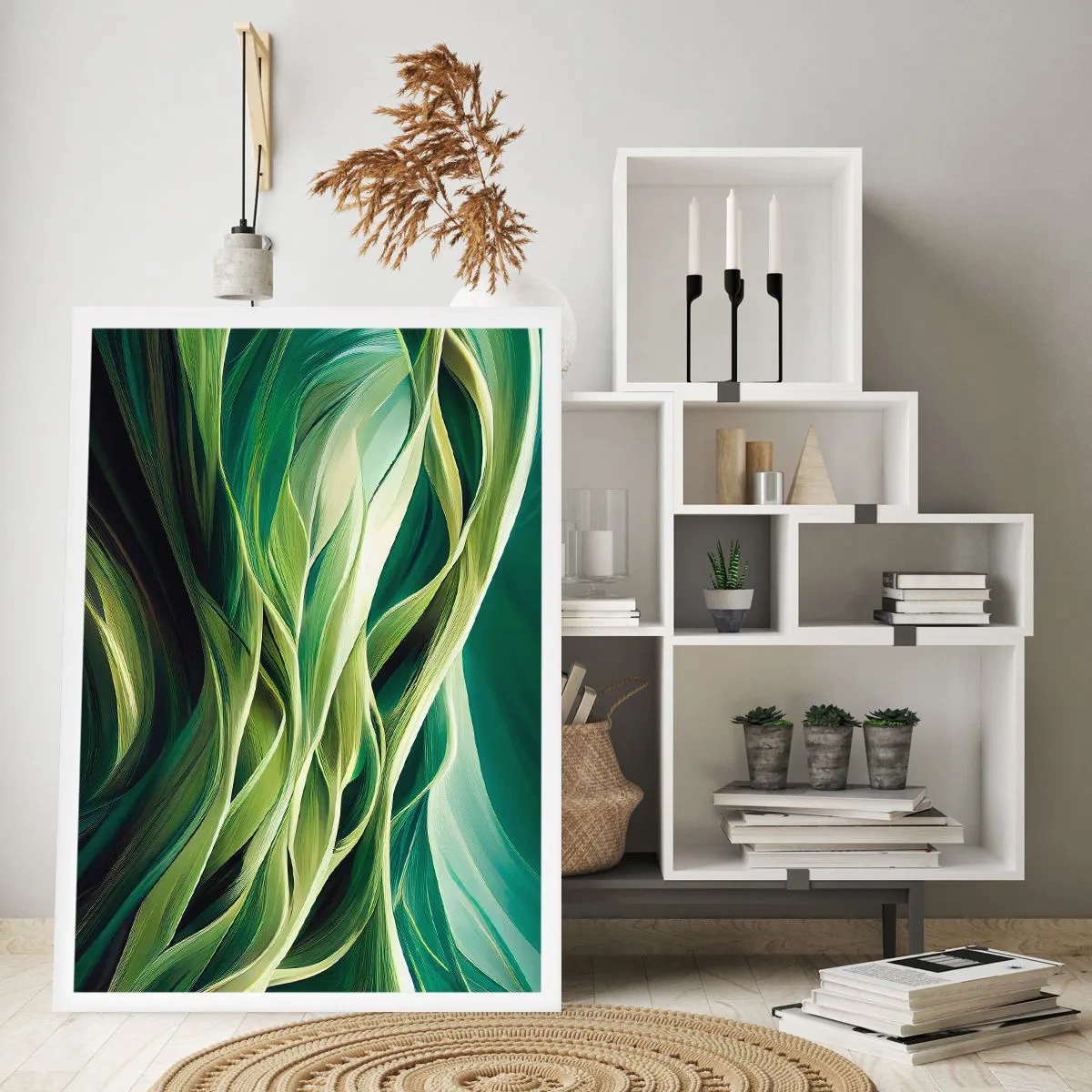 Plakat - Et abstrakt spil med grønt - 40x50 cm