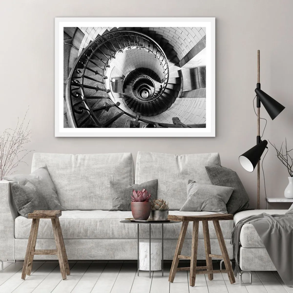 Plakat i hvid ramme - Højt og højere - 70x50 cm