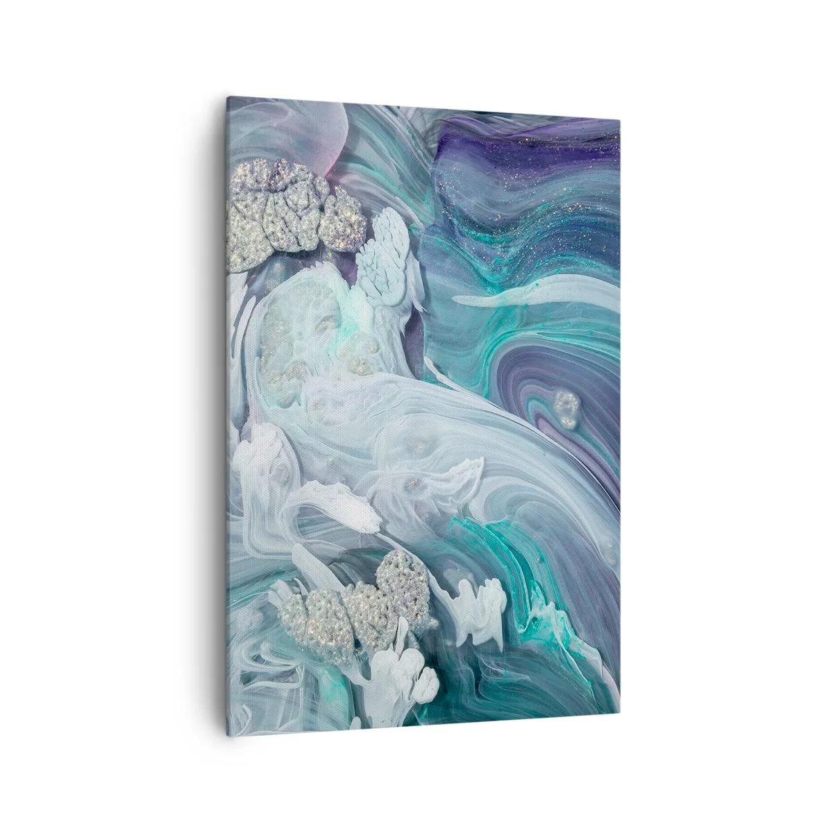 Lærredstryk - Billede på lærred - Strømme af blå - 70x100 cm