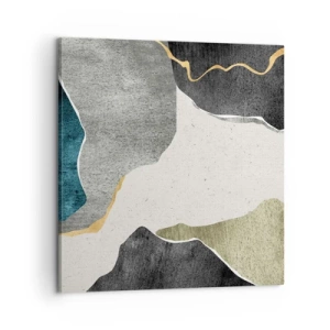 Lærredstryk - Billede på lærred - Mosaikkomposition med en streng af guld - 60x60 cm