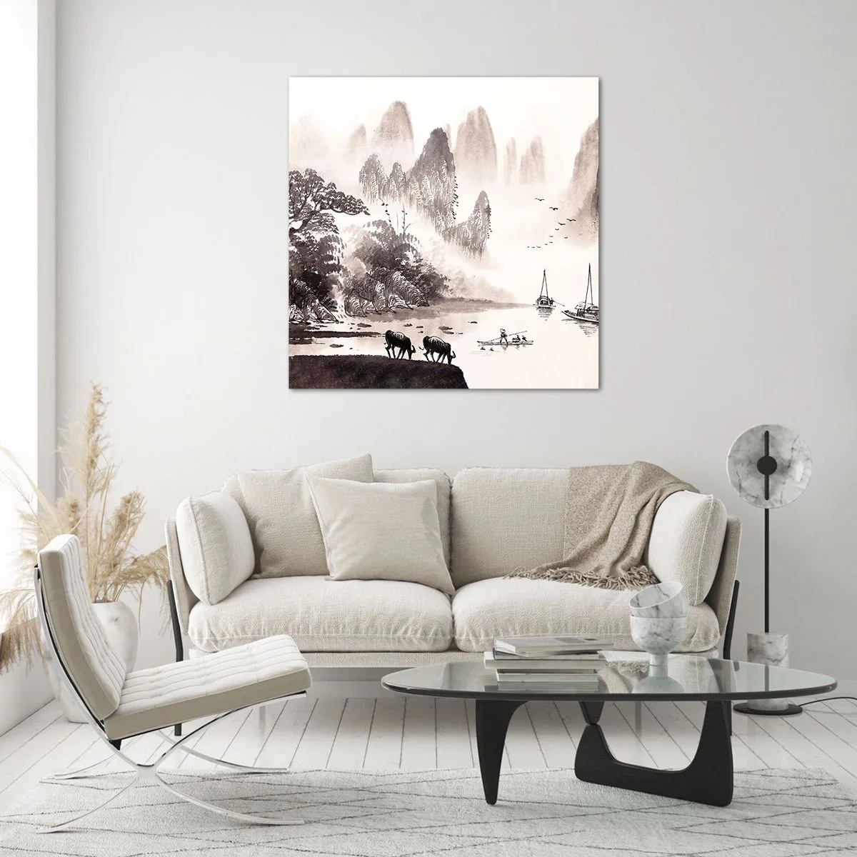 Billede på glas - Østens eksotiske hverdag - 50x50 cm