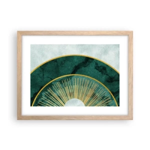 Plakat i ramme af lyst egetræ - Et anderledes solsystem - 40x30 cm