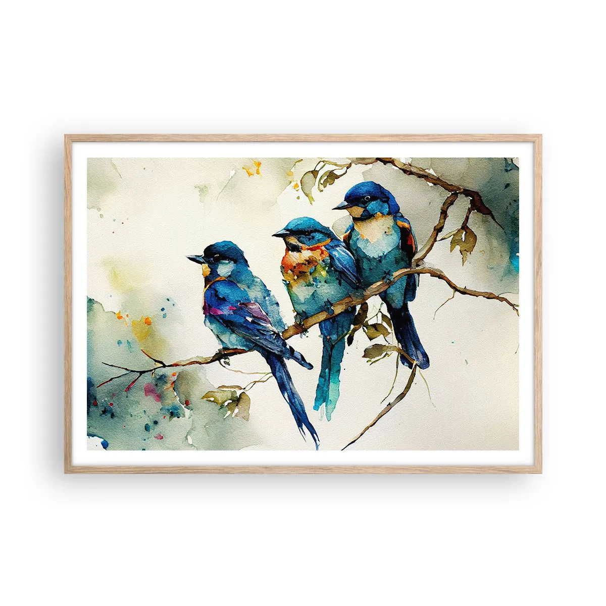 Plakat i ramme af lyst egetræ - Er han fornærmet? - 100x70 cm