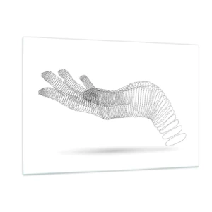 Billede på glas - Fjedrende hånd - 120x80 cm