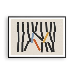Plakat i sort ramme - Dominoer - komposition - 100x70 cm