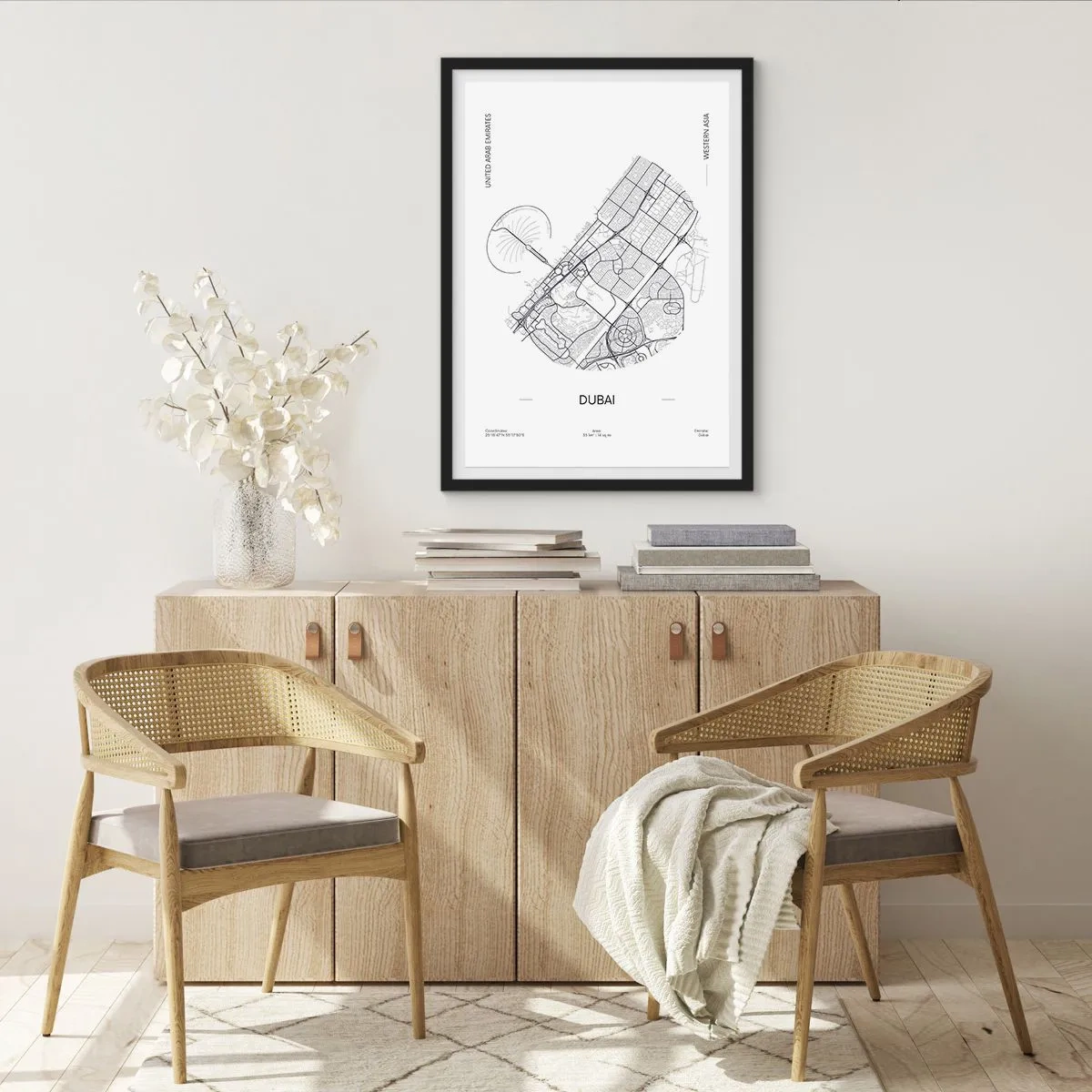 Plakat i sort ramme - Dubais anatomi - 50x70 cm