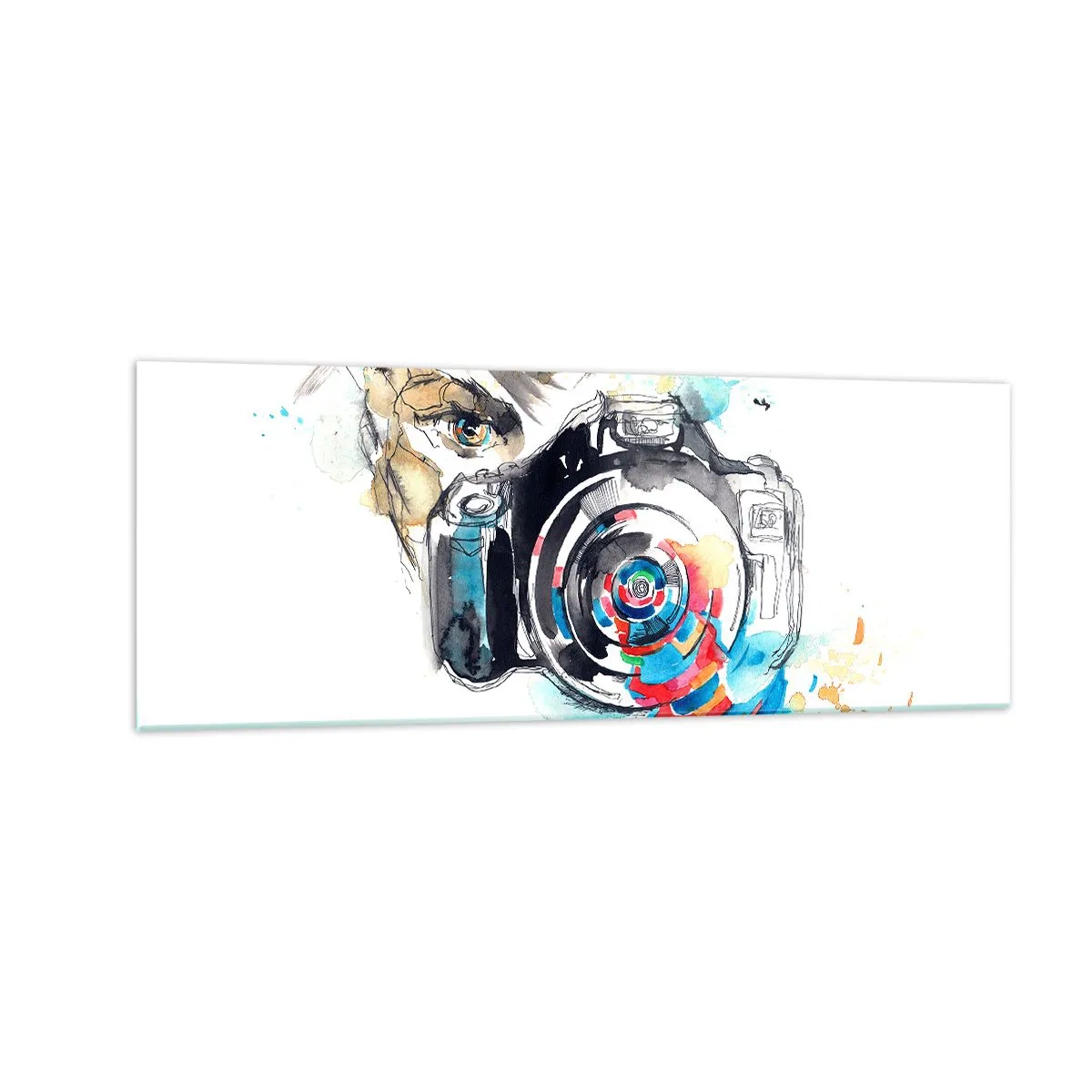 Billede på glas - I linsens øje - 140x50 cm