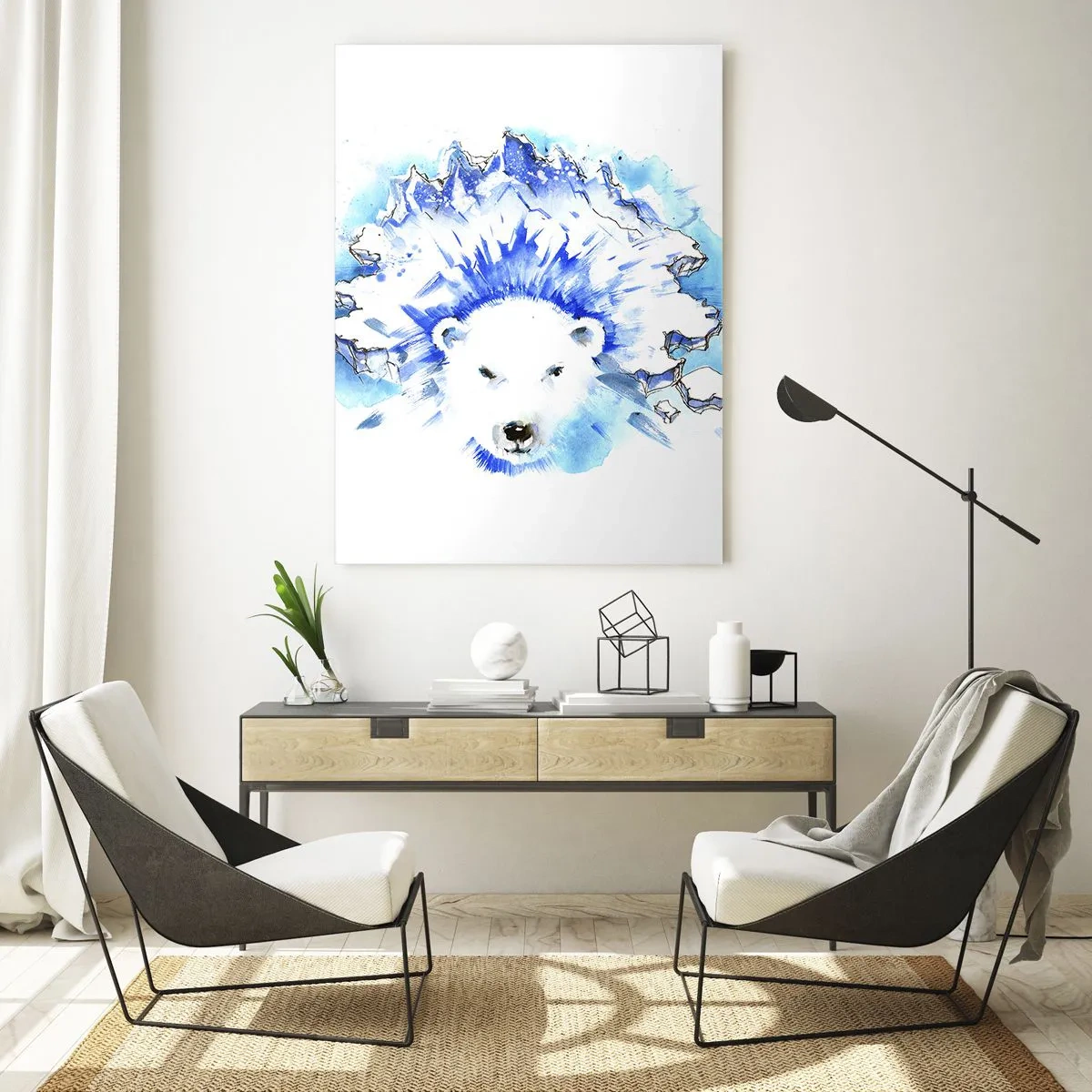 Billede på glas - Kongen af Arktis i en iskrone - 70x100 cm