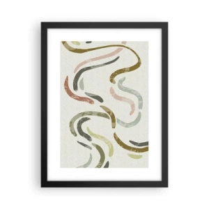Plakat i sort ramme - Abstraktionens glade dans - 30x40 cm