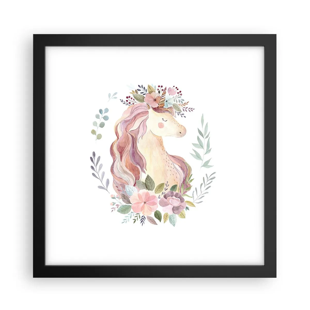 Plakat i sort ramme - En invitation til eventyrets verden - 30x30 cm