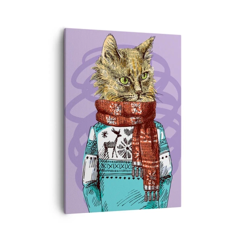 Lærredstryk - Billede på lærred - En kat ikke kun i sko - 50x70 cm