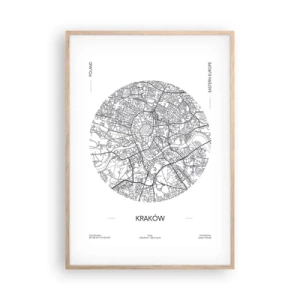 Plakat i ramme af lyst egetræ - Krakows anatomi - 70x100 cm