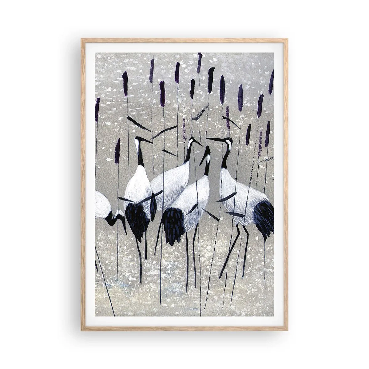 Plakat i ramme af lyst egetræ - Blandt sine egne - 70x100 cm