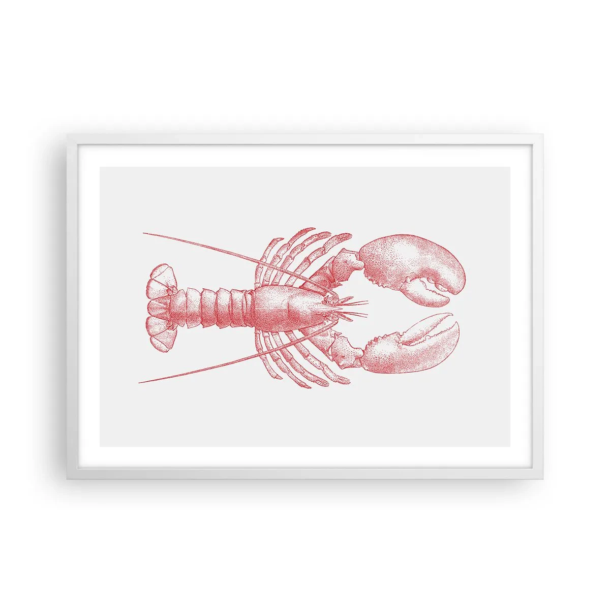 Plakat i hvid ramme - Hummer, der er Homer værdig - 70x50 cm