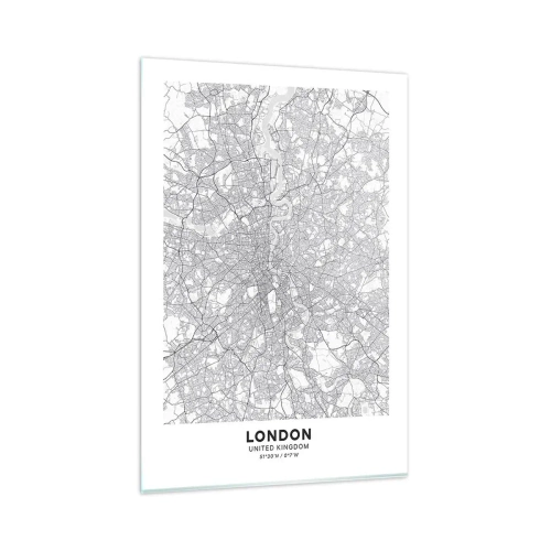Billede på glas - Kort over Londons labyrint - 80x120 cm
