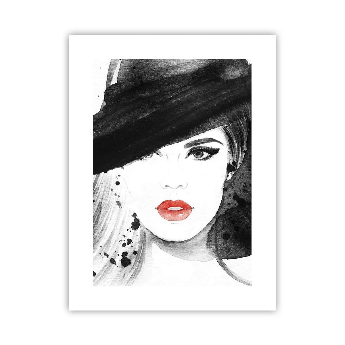 Plakat - Dame i sort - 30x40 cm