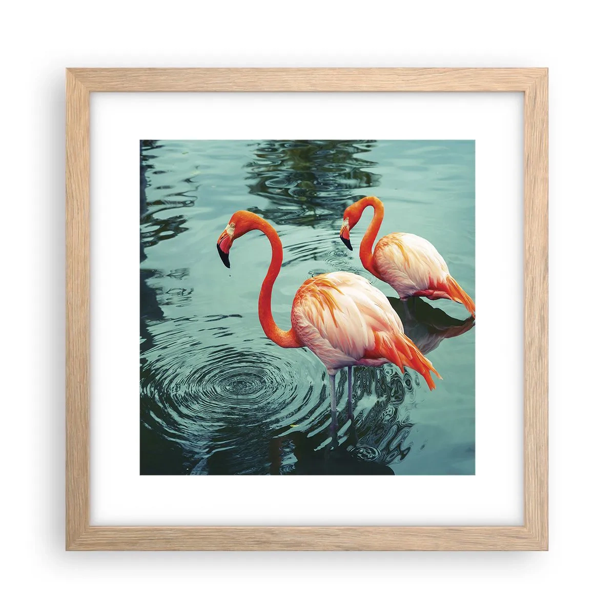 Plakat i ramme af lyst egetræ - Vi er nu på mode - 30x30 cm