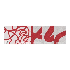 Prøve Fototapet Premium Sand - Rød på hvid - Minimalisme, Stykke, Linjer - 100x30 cm