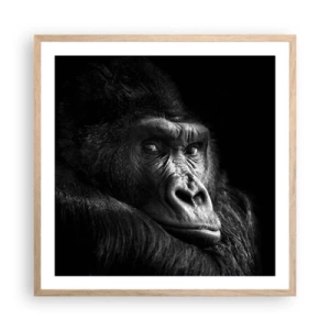 Plakat i ramme af lyst egetræ - Og hvad kigger du på? - 60x60 cm