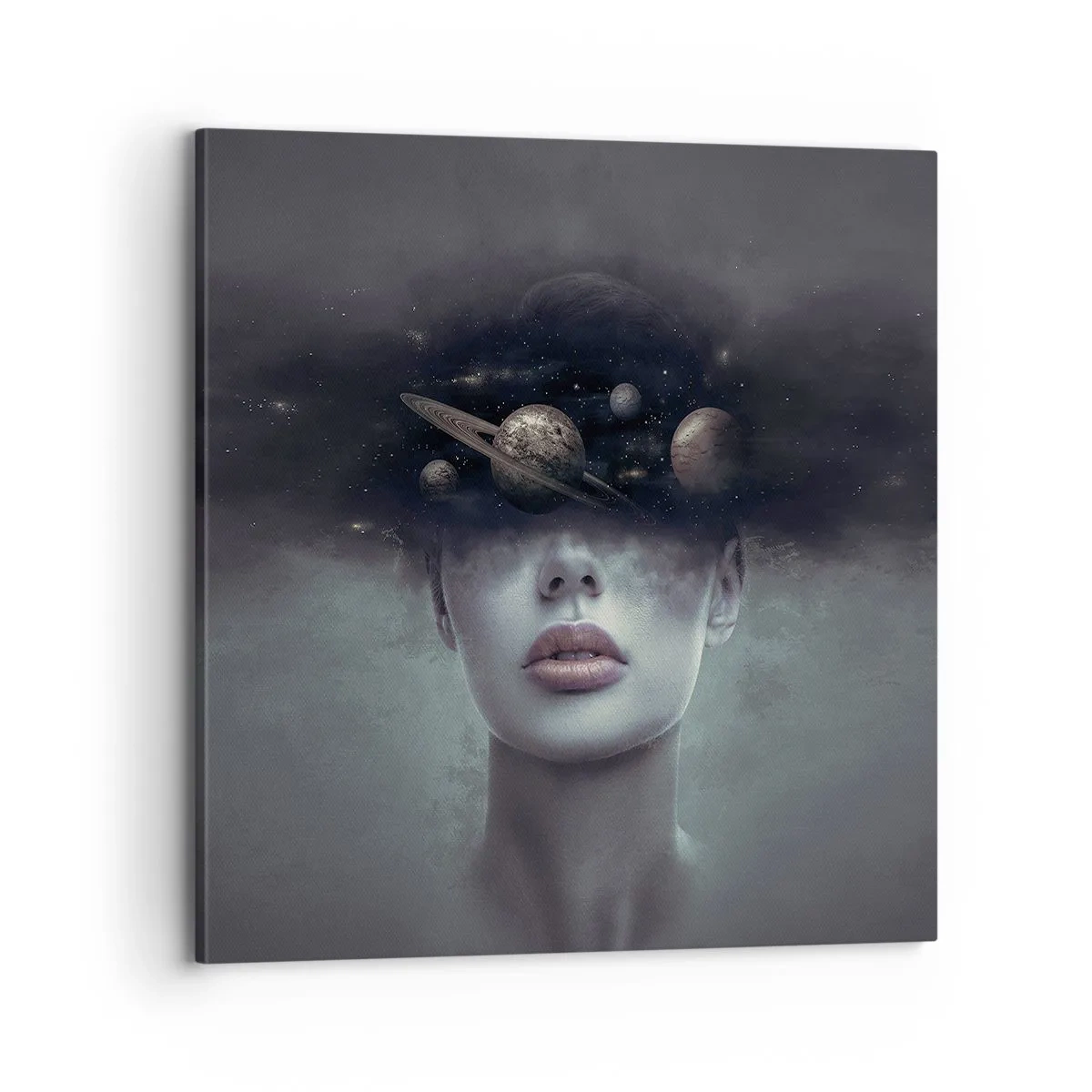 Lærredstryk - Billede på lærred - Og planeterne er ved at gå amok... - 70x70 cm