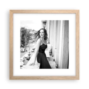 Plakat i ramme af lyst egetræ - Bestemt en pariser - 30x30 cm