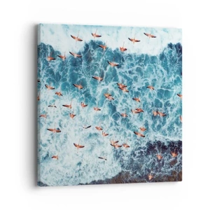 Lærredstryk - Billede på lærred - Parade ved havet - 40x40 cm