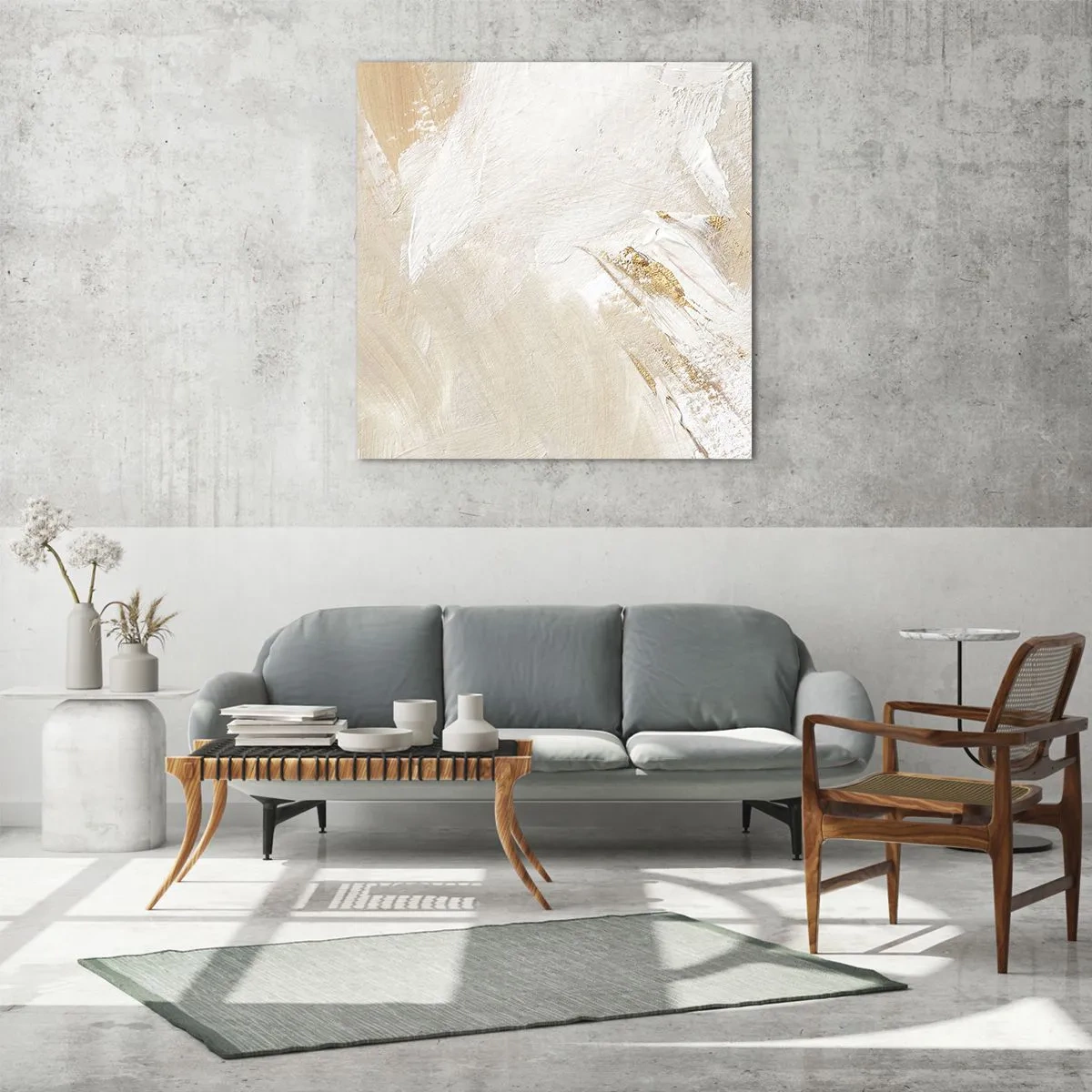 Billede på glas - Pastelkomposition - 40x40 cm