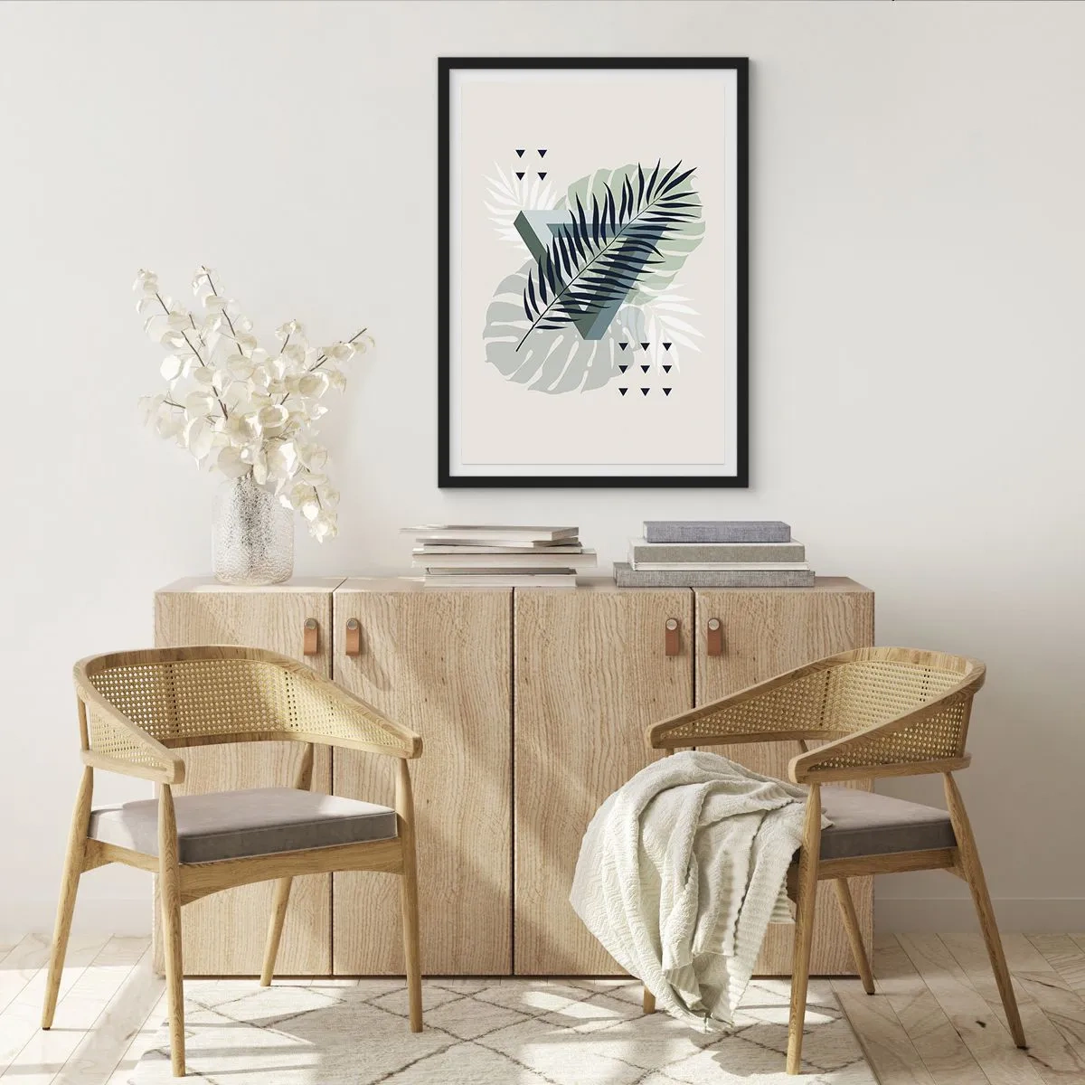 Plakat i sort ramme - Natur og geometri - to ordener? - 40x50 cm