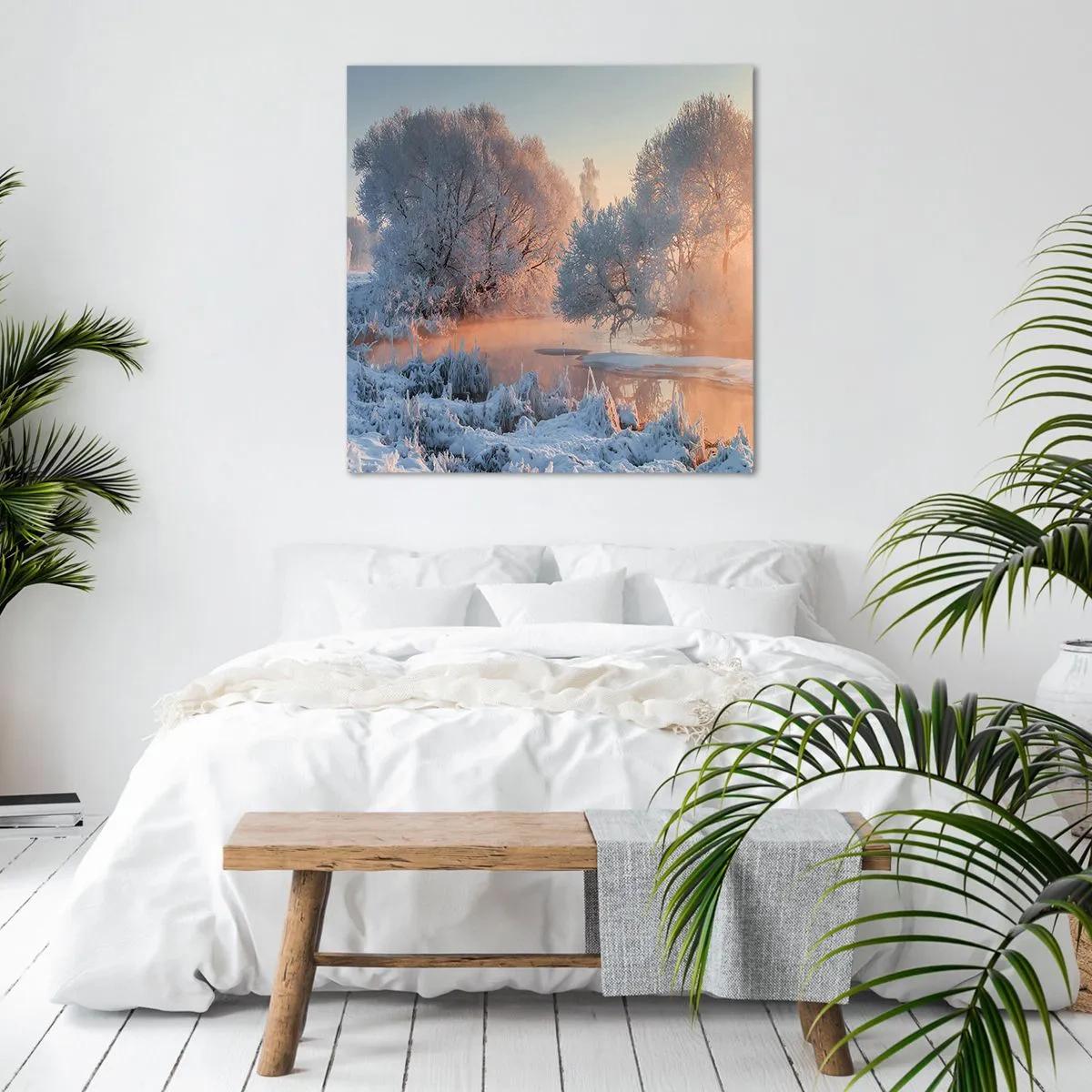 Lærredstryk - Billede på lærred - Alt lyser i solskinnende krystal - 60x60 cm