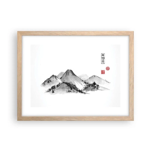 Plakat i ramme af lyst egetræ - Langt væk - 40x30 cm