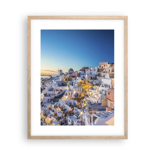 Plakat i ramme af lyst egetræ - Essensen af græskhed - 40x50 cm