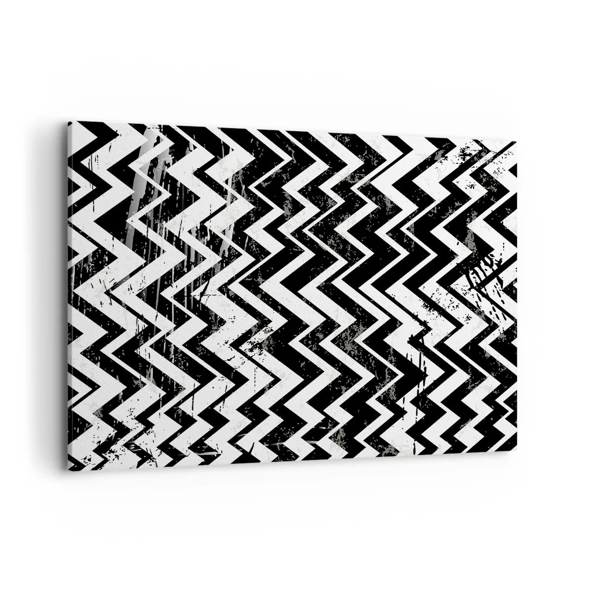 Lærredstryk - Billede på lærred - Zig-hvid, zag-sort - 120x80 cm
