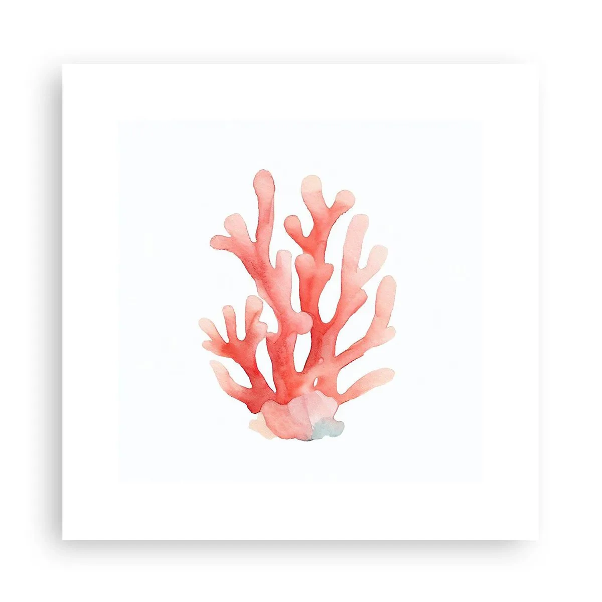 Plakat - Farven koral - 30x30 cm