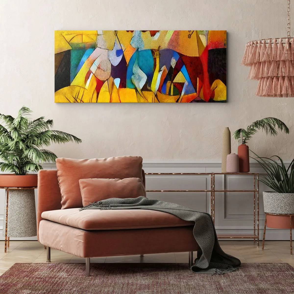 Lærredstryk - Billede på lærred - Sol - liv - glæde - 100x40 cm