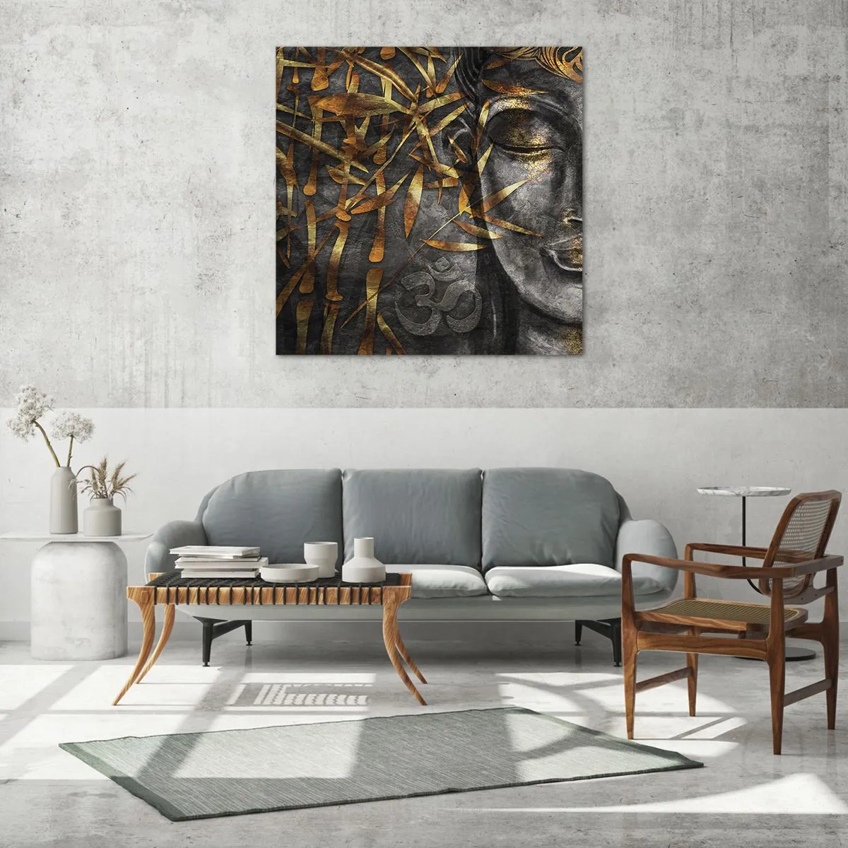 Billede på glas - Mærk freden - 60x60 cm