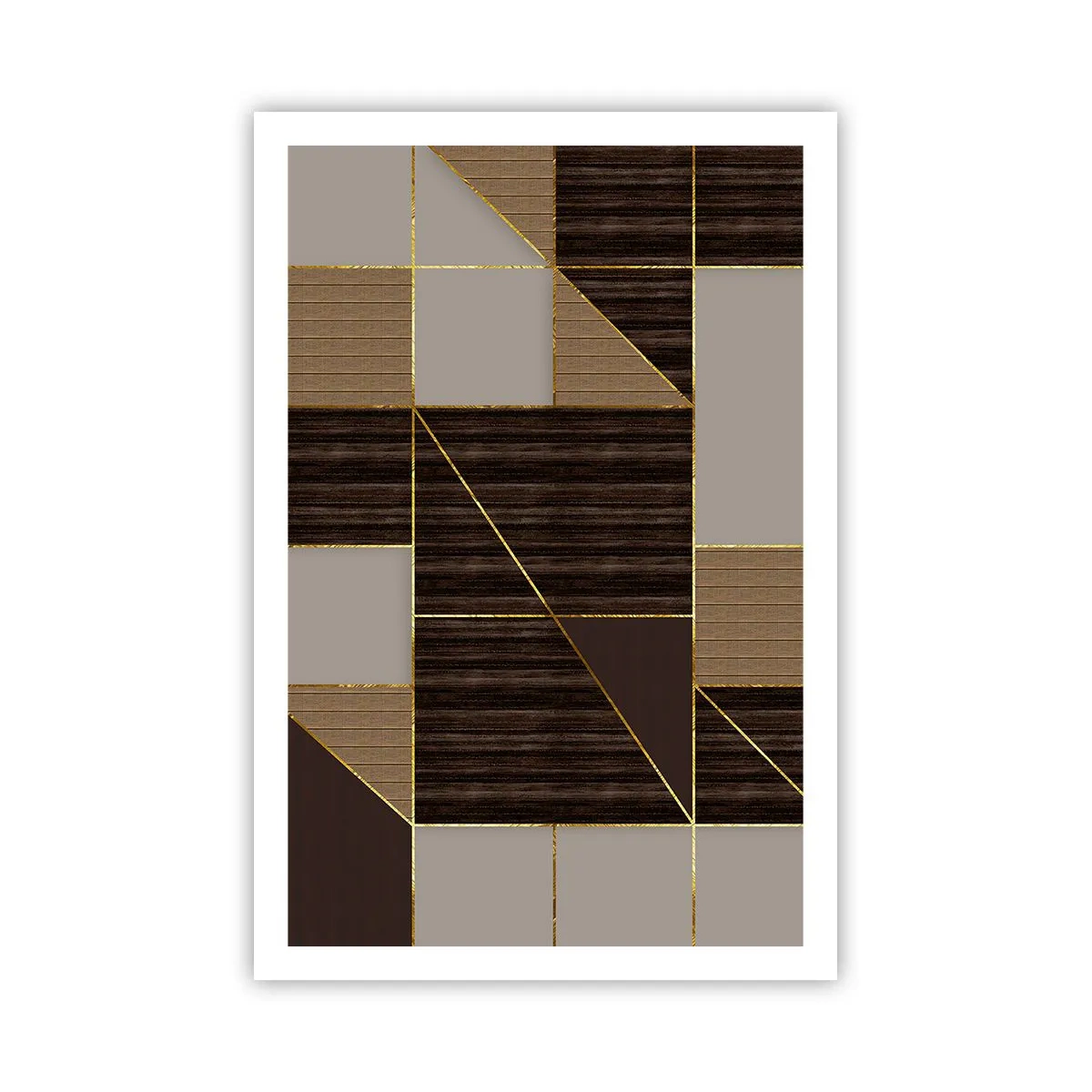 Plakat - En mosaik af brune og gyldne farver - 61x91 cm