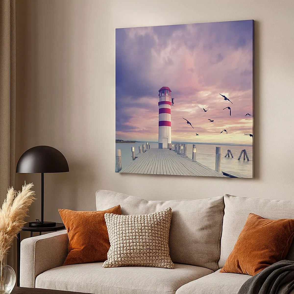 Lærredstryk - Billede på lærred - Det er tid til havnen - 30x30 cm