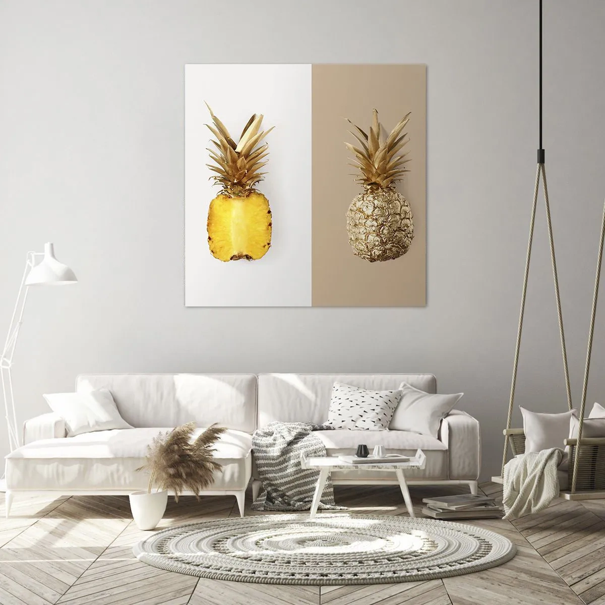 Lærredstryk - Billede på lærred - Ananas til os - 50x50 cm