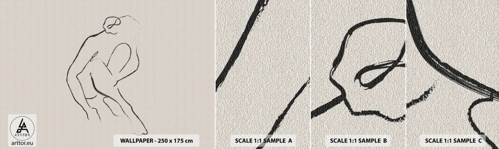 Fototapet Prøve Standard Eco - Intim skitse - Minimalisme, Handling, Kvinde - 100x30 cm