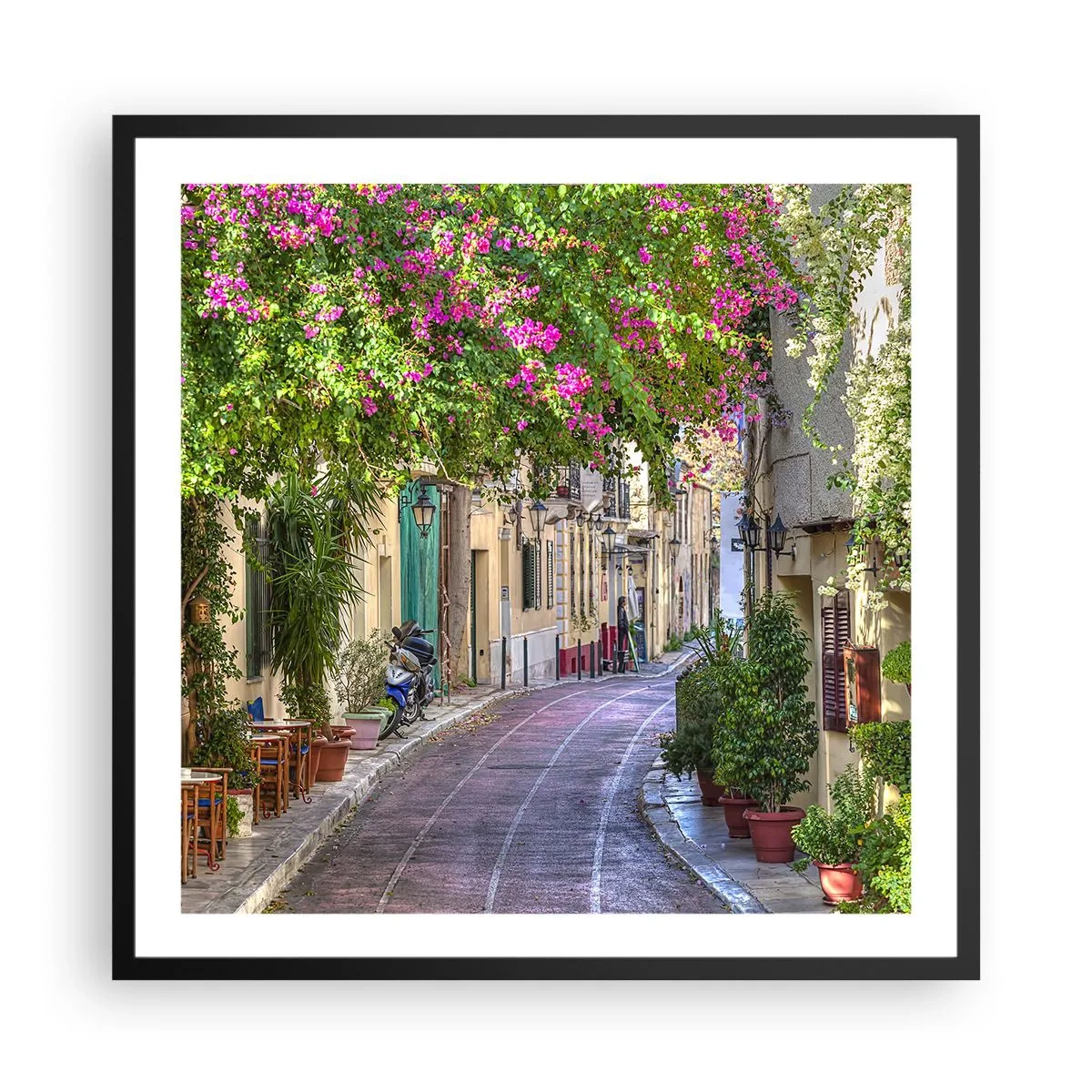 Plakat i sort ramme - En blomstrende gyde - 60x60 cm
