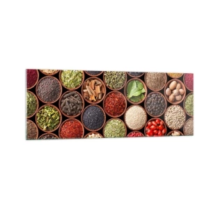 Billede på glas - Alle verdens smage - 140x50 cm