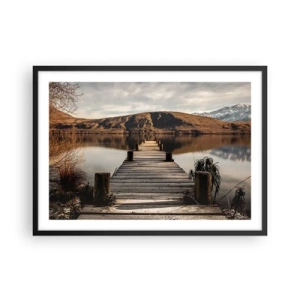 Plakat i sort ramme - Et landskab i stilhed - 70x50 cm