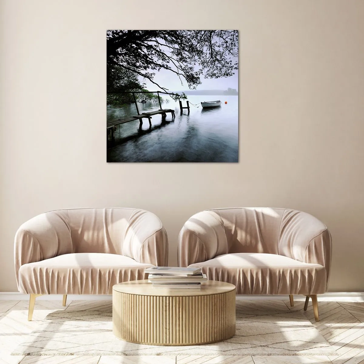 Billede på glas - Du hviler allerede - 70x70 cm